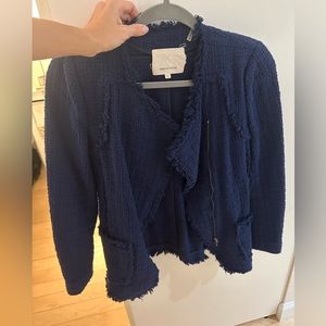 Rebecca Taylor tweed blazer/jacket size 2 color navy - cotton wool blend